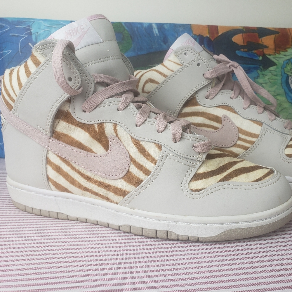 nike dunk atmos zebra dunk high women 8.5